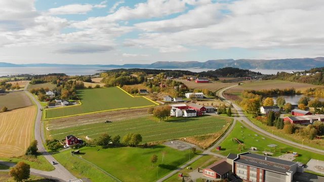 Aerial of farming In Frosta