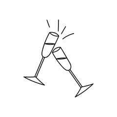 cocktail icon. alcoholic drink. champagne