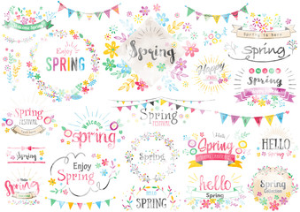 Fototapeta premium 春のタイトル文字2水彩