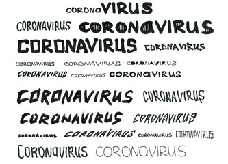 text caution coronavirus on a white background. coronavirus epidemic.