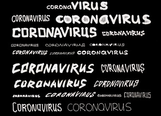 text caution coronavirus on a black background. coronavirus epidemic.