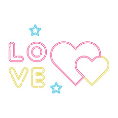 love lettering with hearts design