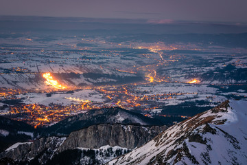 Winter in Tatra Moutains in Poland. High Tatras landscape photos. - obrazy, fototapety, plakaty