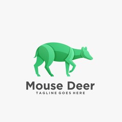 Vector Logo Illustration Mouse Deer Pose Gradient Colorful