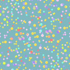 Tileable pattern - vector image - confetti fireworks - blue background