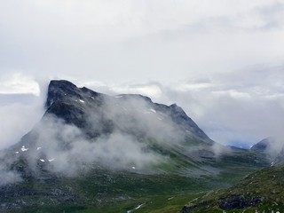 mountains and clouds