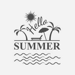 Naklejka premium Summer day theme vector image design