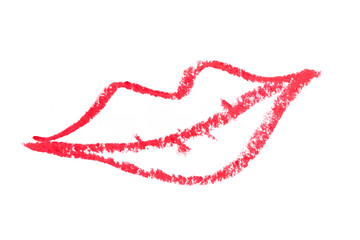 Lips shape  liner pencil  on white background- Image