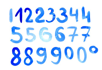 numbers drawn by hand in paint