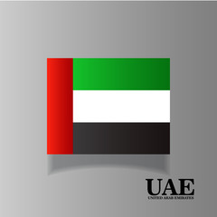 National United Arab Emirates flag. Wavy flag of United Arab Emirates Vector illustration