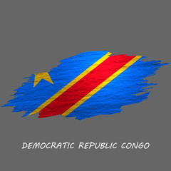 Grunge styled flag DR Congo