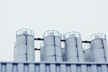 Industrial factory building. metal pipes of the plant