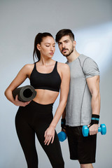 Sport attractive couple - man and woman