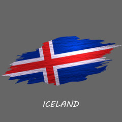 Obraz premium Grunge styled flag Iceland