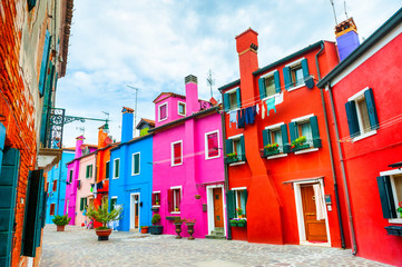 Fototapeta na wymiar Colorful architecture in Burano island, Venice, Italy.