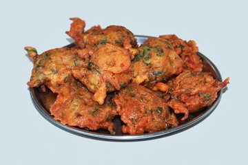 Pakoda, is a fried snack (fritter). With its origins in India. Maharashtra, India.