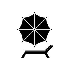 Beach chair with umbrella solid icon © sljubisa