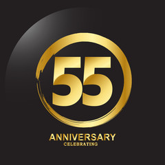 55 Year Anniversary Vector Template Design Illustration