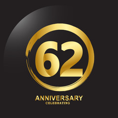 Obraz premium 62 Year Anniversary Vector Template Design Illustration