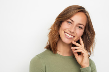 portrait of young woman with sweet smile