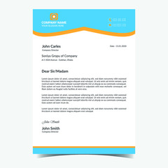 Awesome unique beautiful simple corporate letterhead template a4 size print ready for company business