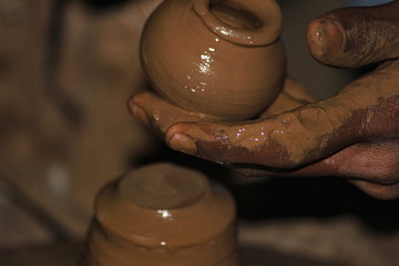 Potter making pots, Pune, Maharashtra, India