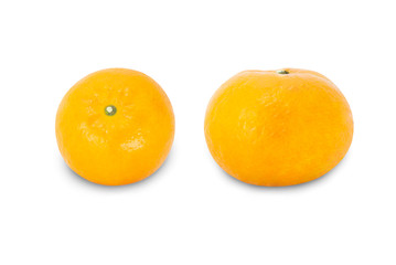 orange on a  hat on a white background,with clipping path