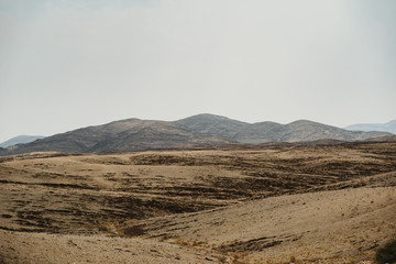 dead Moon Landscape with rocks, stones and mountains