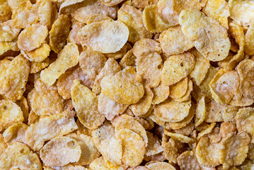 Makro hintergrund goldene corn flakes