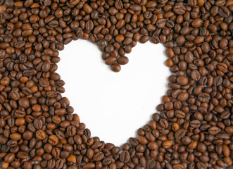 coffee beans on white background