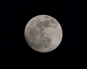 Full Moon on Black Background.