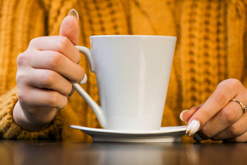 hands holding a cup of coffee