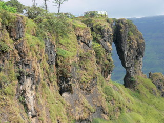 View of the needle-hole at Kate’s point Mahableshwar, Maharashtra, India