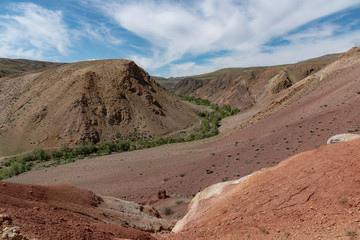 Red rocks canyon in Altai