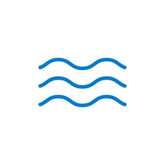 Wave line icon water vector sea flat ocean graphic symbol. Wave minimal logo