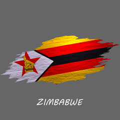 Grunge styled flag Zimbabwe