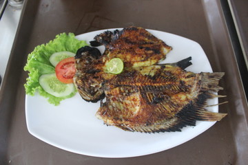 grilled fish, traditional food from Indonesia