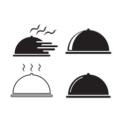 Food tray service icons