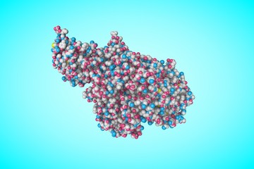 MERS virus receptor complexed with human receptor DPP4. Scientific background. 3d illustration 