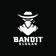 black bandit character logo icon design cartoon