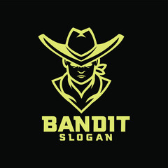 bandit character logo icon design cartoon