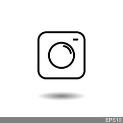 Outline camera icon with a white background.vector illutration
