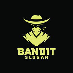bandit character logo icon design cartoon