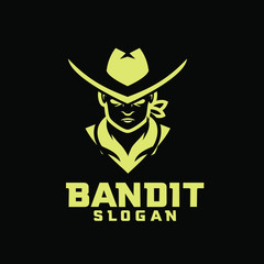 bandit character logo icon design cartoon