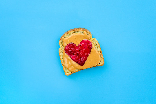 Peanut Butter Jelly Heart Sandwich