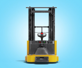 Forklift loader isolated 3D render on blue gradient