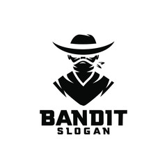 black bandit character logo icon design cartoon