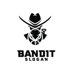 black bandit character logo icon design cartoon - obrazy, fototapety, plakaty
