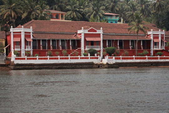 Portuguese mansion with river entrance at ribandar near panjim