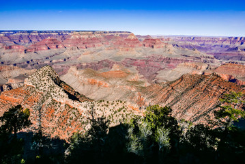 Grand Canyon in sunset sky